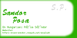 sandor posa business card